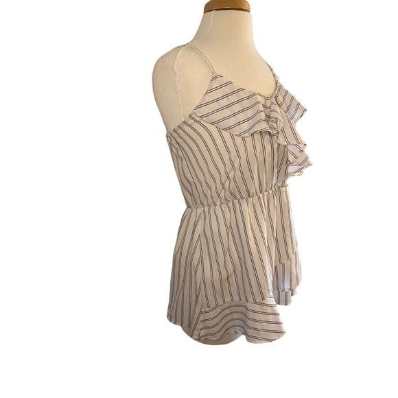 Japna White Striped Tank Shirt Women's Medium - Picture 14 of 14